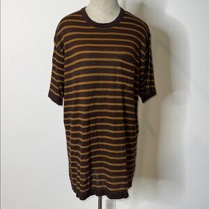 Umber & Ochre Azad Short Sleeve Organic Cotton Striped Knit Tee with Pocket